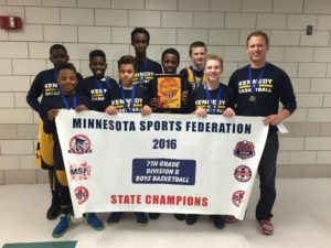 BOYS 7B STATE CHAMPIONS: KENNEDY GOLD; Runner-up: Shakopee Red; 3rd Place: OMGBA III; 4th Place: Prior Lake Navy